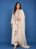 Ivory Floral Embroidered Cotton Salwar Suit