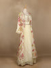 Ivory Crepe Embroidered Designed Indowestern Lehenga - Diadem