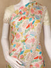 Ivory Floral Design Satin Saree - Diadem