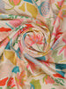 Ivory Floral Design Satin Saree - Diadem
