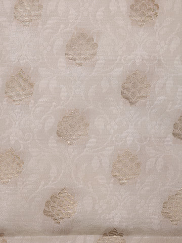 Ivory Floral Woven Banarasi Silk Saree - Diadem