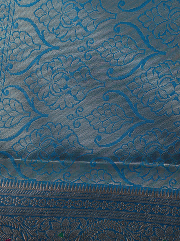Ivory Floral Woven Banarasi Silk Saree - Diadem