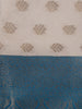 Ivory Floral Woven Banarasi Silk Saree - Diadem