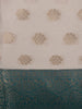 Ivory Floral Designed Woven Banarasi Silk Saree - Diadem