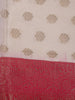 Ivory Floral Designed Woven Banarasi Silk Saree - Diadem