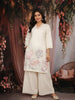 Ivory Floral Embroidered Cotton Salwar Suit