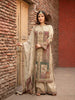 Ivory Floral Embroidered Crepe Palazzo Salwar Suit - Diadem
