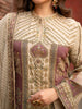 Ivory Floral Embroidered Crepe Palazzo Salwar Suit - Diadem