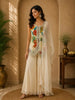 Ivory Floral Embroidered Georgette Palazzo Suit
