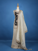Ivory Floral Embroidery Tissue Silk Palazzo Salwar Suit - Diadem