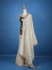 Ivory Floral Embroidery Tissue Silk Palazzo Salwar Suit - Diadem