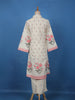 Ivory Floral Printed Cotton Palazzo Salwar Suit - Diadem