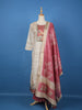 Ivory Floral Printed Cotton Salwar Suit - Diadem