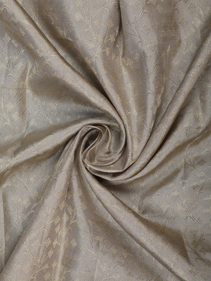 Ivory Floral Woven Pure Kanchipuram Silk Saree - Diadem