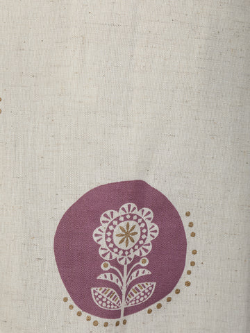 Ivory Floral Printed Cotton Salwar Suit - Diadem