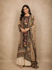 Ivory Kashmiri Floral Printed Design Crepe Straight Cut Salwar Suit with Dupatta