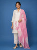 Ivory Leaf Printed Cotton Salwar Suit