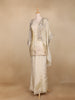 Ivory Organza Palazzo Suit with Paisley Embroidery Design