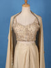 Ivory Sequin Embellished Crop Top with Draped Skirt