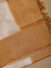 Ivory White with Orange Shaded Border Fancy Kerala Silk Saree - Diadem