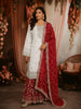 Ivory and Pink Floral and Sequins Embroidered Design Georgette Palazzo Suit with Designer Dupatta