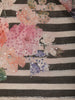Ivory with Black Stripes and Floral Printed Organza Designer Saree