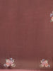 Ivory with Marron Stripes and Floral Printed Organza Designer Saree - Diadem