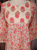 Ivory and Coral Pink Floral Printed Cotton Salwar Suit with Dupatta