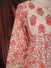 Ivory and Coral Pink Floral Printed Cotton Salwar Suit with Dupatta