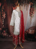 Ivory and Pink Floral and Sequins Embroidered Design Georgette Palazzo Suit with Designer Dupatta