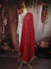 Ivory and Pink Floral and Sequins Embroidered Design Georgette Palazzo Suit with Designer Dupatta