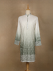 Ivory to Sage Green Ombre Embroidered Cotton Kurta For Men - Diadem