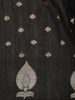 Jet Black Butta Woven Design Chanderi Silk Fancy Saree
