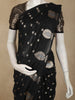Jet Black Butta Woven Design Chanderi Silk Fancy Saree