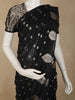Jet Black Butta Woven Design Chanderi Silk Fancy Saree