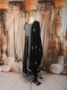 Jet Black Floral Zari Embroidered Design Georgette Long Anarkali Gown with Matching Dupatta