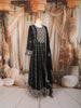 Jet Black Floral Zari Embroidered Design Georgette Long Anarkali Gown with Matching Dupatta