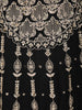 Jet Black Floral Zari Embroidered Design Georgette Long Anarkali Gown with Matching Dupatta