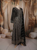 Jet Black Heavy Sequins and Zari Embroidered Design Georgette Mastani Gown with Matching Dupatta