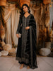 Jet Black Heavy Sequins and Zari Embroidered Design Georgette Mastani Gown with Matching Dupatta