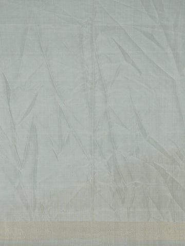 Jet Black and Silver Checked Woven Soft Silk Saree - Diadem