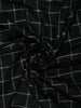 Jet Black and Silver Checked Woven Soft Silk Saree - Diadem