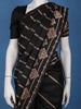 Jet Black Geometric Design Woven Banarasi Silk Saree - Diadem
