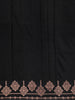 Jet Black Geometric Design Woven Banarasi Silk Saree - Diadem