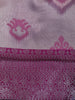 Lavender And Pink Ikat Design Art Silk Saree With Contrast Embroidered Blouse