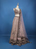 Lavender And Purple Floral Embroidered Silk Lehenga With Net Dupatta
