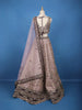 Lavender And Purple Floral Embroidered Silk Lehenga With Net Dupatta