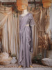 Lavender Beads Emroidered Satin Ready to Wear Draped Saree