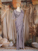 Lavender Beads Emroidered Satin Ready to Wear Draped Saree
