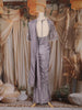 Lavender Beads Emroidered Satin Ready to Wear Draped Saree